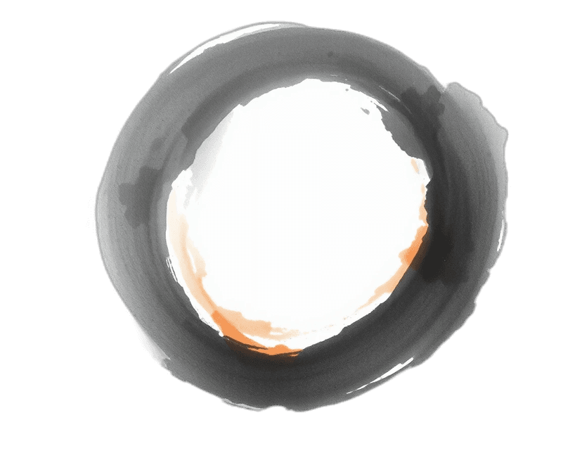 Enso circle brushstroke representing completeness and simplicity